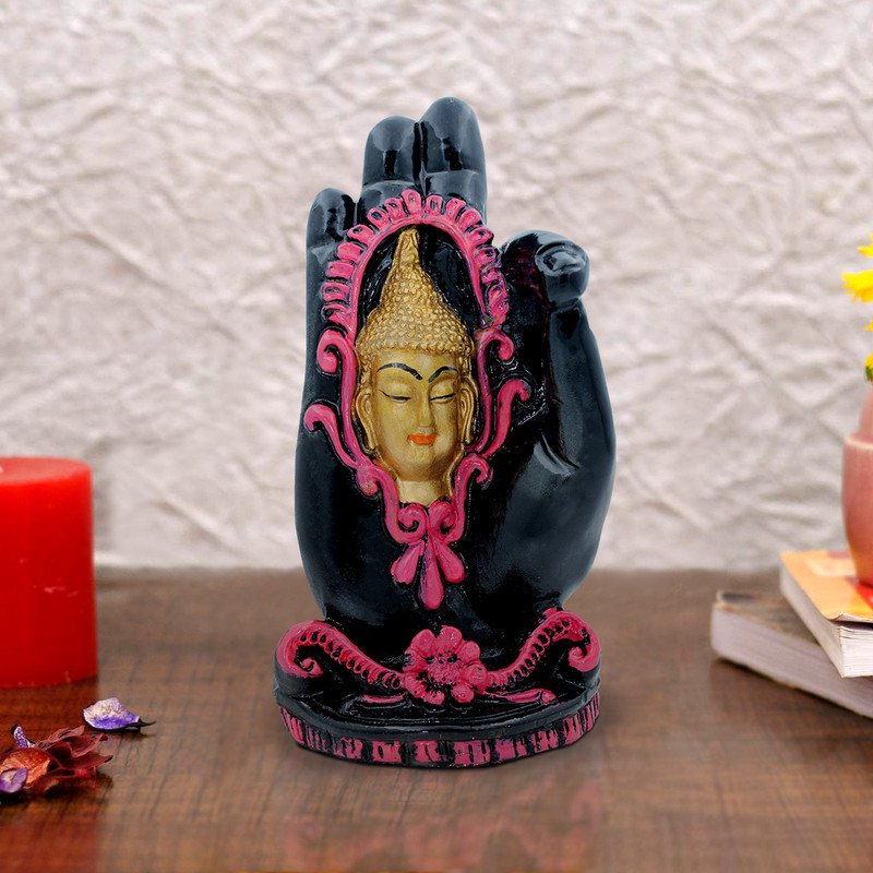 Buddha Idols Handcrafted Ployresin Lord Buddha Hand Statue Showpiece Home Decor/Office Decor/Spiritual Gift Home Decor Showpiece and Gifts by HomeDecorKart and Karigaari India