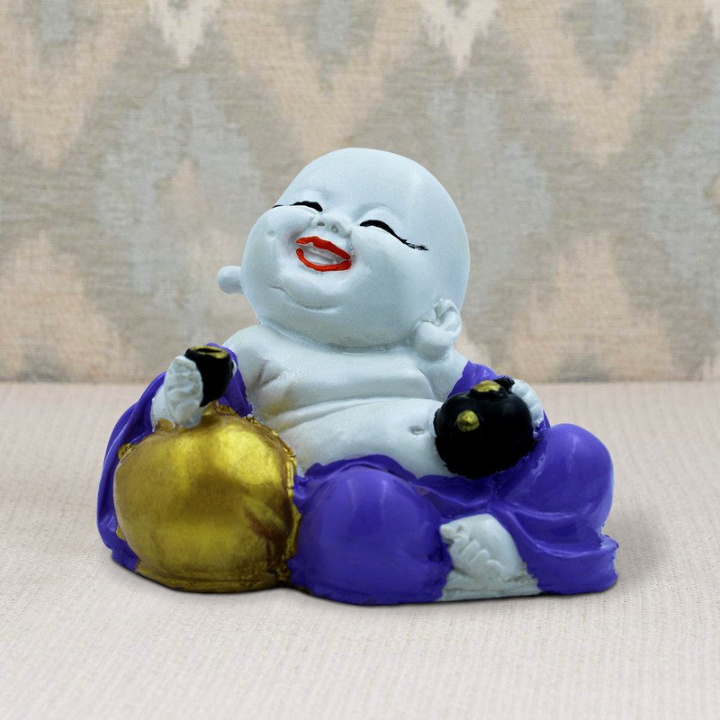 Buddha Idols Handcrafted Ployresin Lord Buddha Sitting Smile Statue Showpiece Home Decor/Office Decor/Spiritual Gift, Multicolour Home Decor Showpiece and Gifts by HomeDecorKart and Karigaari India