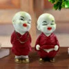 Handcrafted Ployresin Lord Buddha Two Standing White And Red Statues Showpiece Home Decor/Office Decor/Spiritual Gift