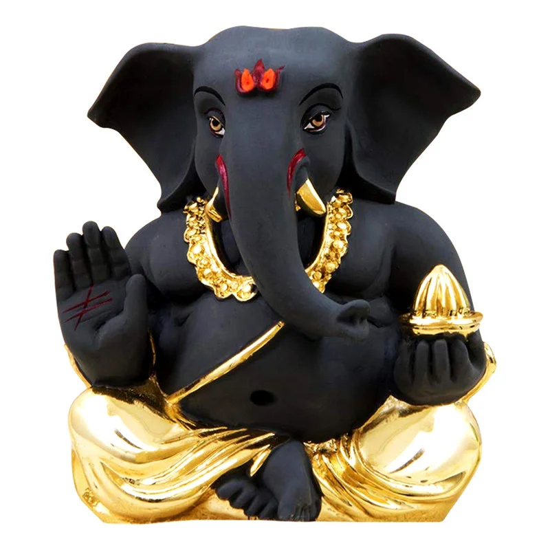Gold/Silver Plated Ganesha Ceramic Ganesha Idol for Car Dashboard I Ganesha Idol (Gold) Home Decor Showpiece and Gifts by HomeDecorKart and Karigaari India