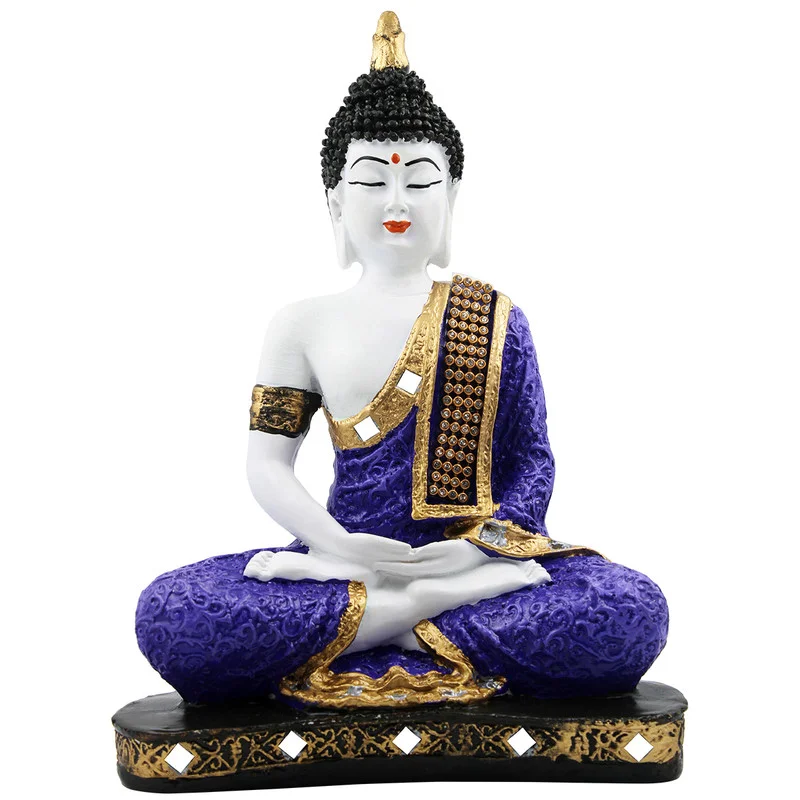 Buddha Idols Handcrafted Ployresin Lord Buddha Meditation Purple Colour Statue Showpiece Home Decor/Office Decor/Spiritual Gift Home Decor Showpiece and Gifts by HomeDecorKart and Karigaari India