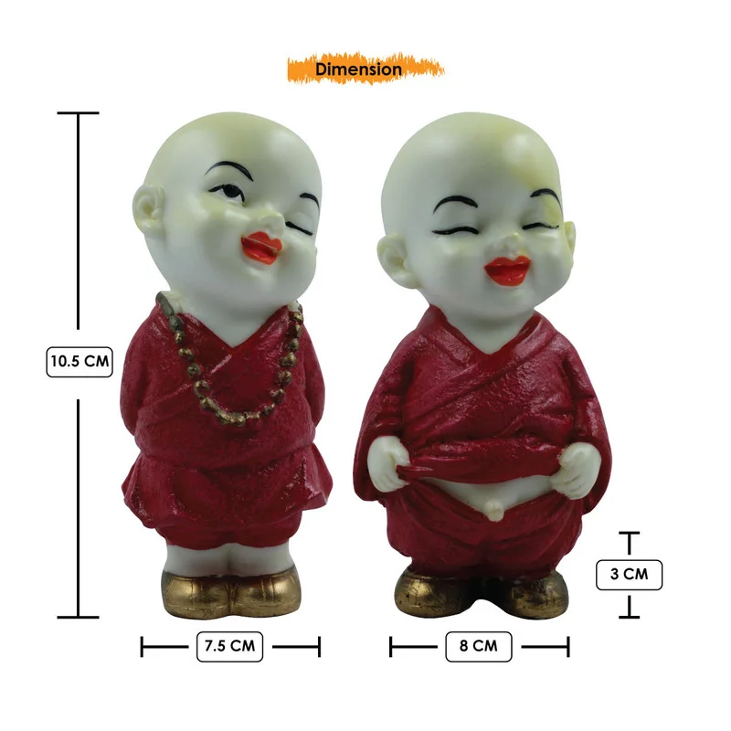 Buddha Idols Handcrafted Ployresin Lord Buddha Two Standing White And Red Statues Showpiece Home Decor/Office Decor/Spiritual Gift Home Decor Showpiece and Gifts by HomeDecorKart and Karigaari India
