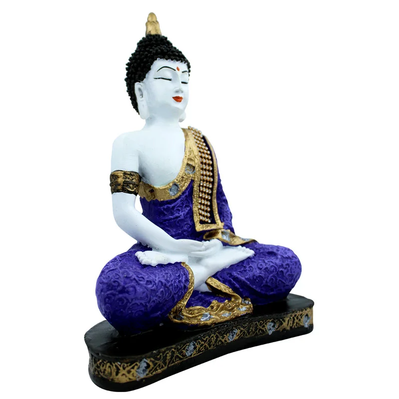 Buddha Idols Handcrafted Ployresin Lord Buddha Meditation Purple Colour Statue Showpiece Home Decor/Office Decor/Spiritual Gift Home Decor Showpiece and Gifts by HomeDecorKart and Karigaari India