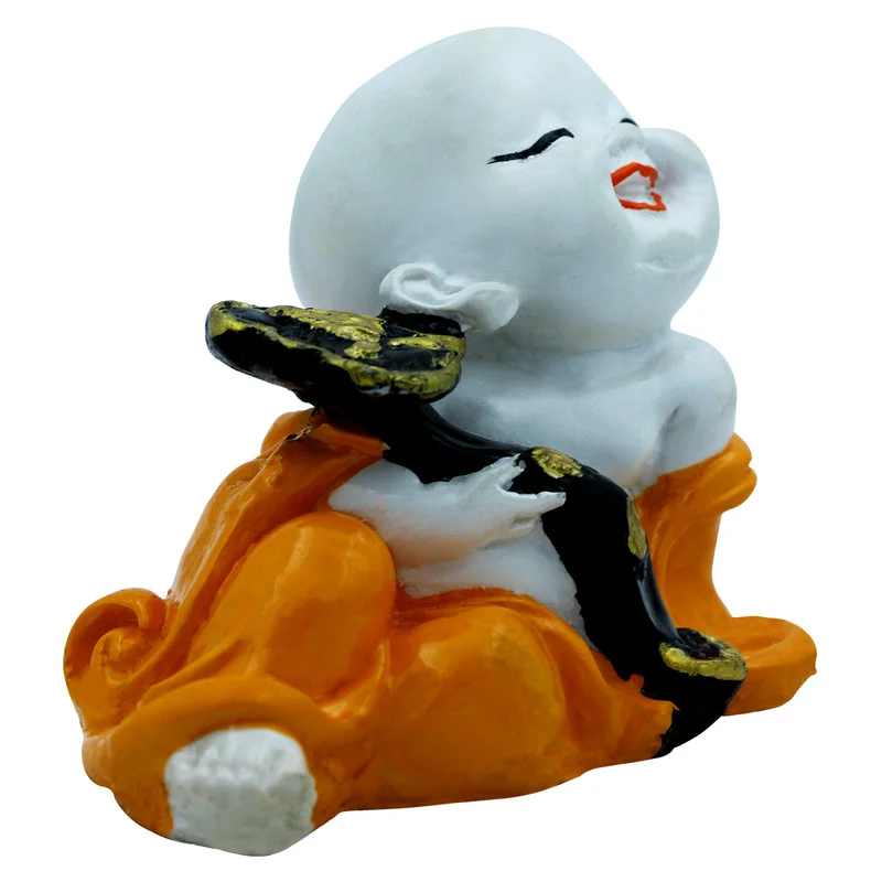 Buddha Idols Handcrafted Ployresin Lord Buddha Sitting With Snake With Cute  Smile Statue Showpiece Home Decor/Office Decor/Spiritual Gift, White And Orange Home Decor Showpiece and Gifts by HomeDecorKart and Karigaari India