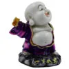 Handcrafted Ployresin Lord Buddha Standing On Stone And Laughing Statue Showpiece Home Decor/Office Decor/Spiritual Gift, Purple - Image 3