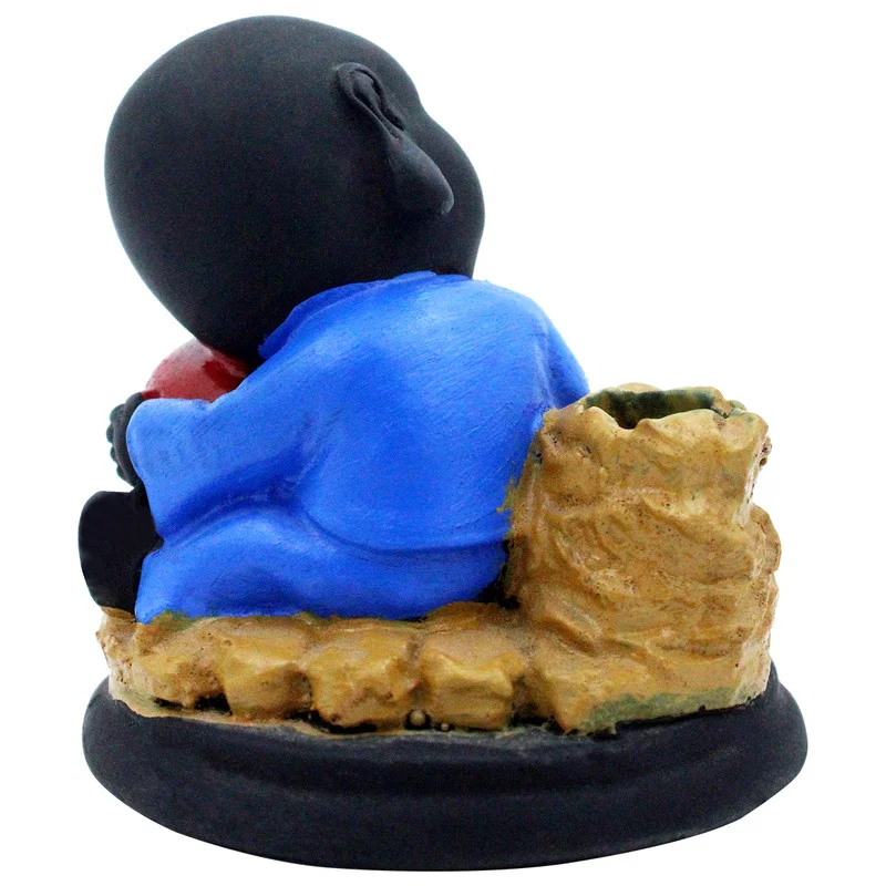 Buddha Idols Handcrafted Ployresin Lord Buddha Sitting And Sleeping Statue Showpiece Home Decor/Office Decor/Spiritual Gift, Black And Blue Colour Home Decor Showpiece and Gifts by HomeDecorKart and Karigaari India