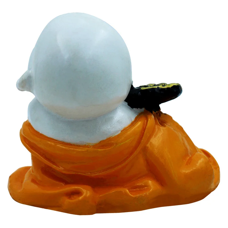Buddha Idols Handcrafted Ployresin Lord Buddha Sitting With Snake With Cute  Smile Statue Showpiece Home Decor/Office Decor/Spiritual Gift, White And Orange Home Decor Showpiece and Gifts by HomeDecorKart and Karigaari India