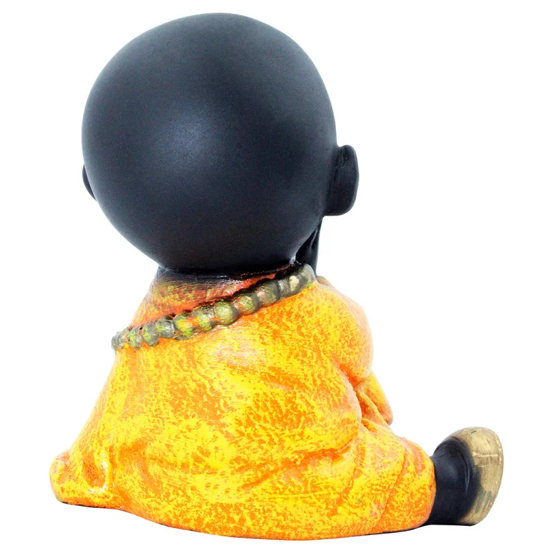 Buddha Idols Handcrafted Ployresin Lord Buddha Sitting And Thinking Statue Showpiece Home Decor/Office Decor/Spiritual Gift, Black And Orange Home Decor Showpiece and Gifts by HomeDecorKart and Karigaari India