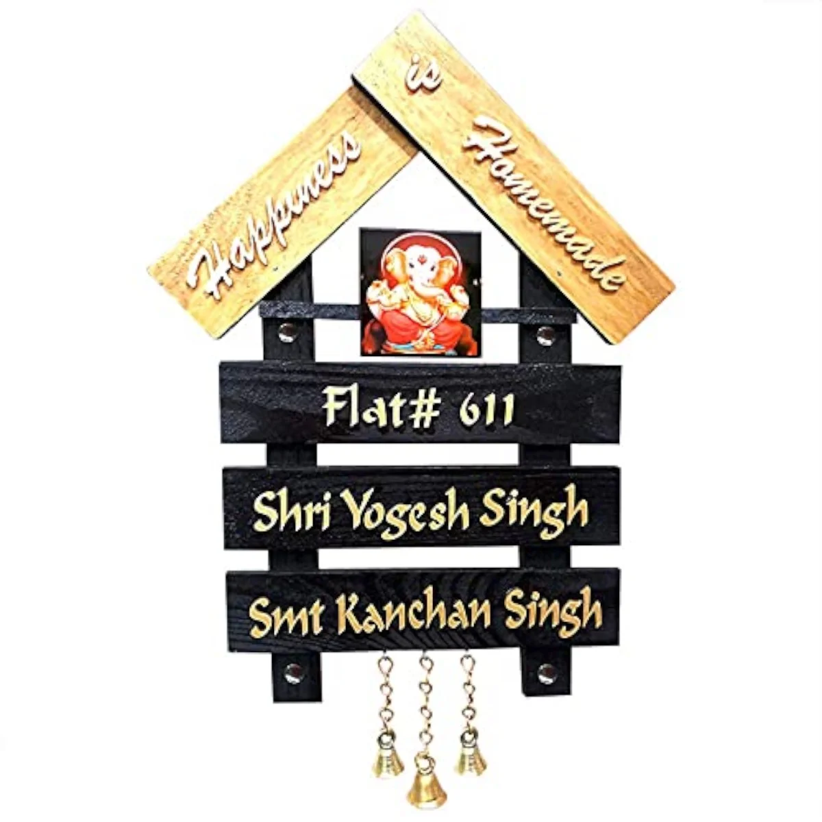 Family Name Plates Handcrafted Pine Wood Customized Family Name Plate Home Decor Showpiece and Gifts by HomeDecorKart and Karigaari India