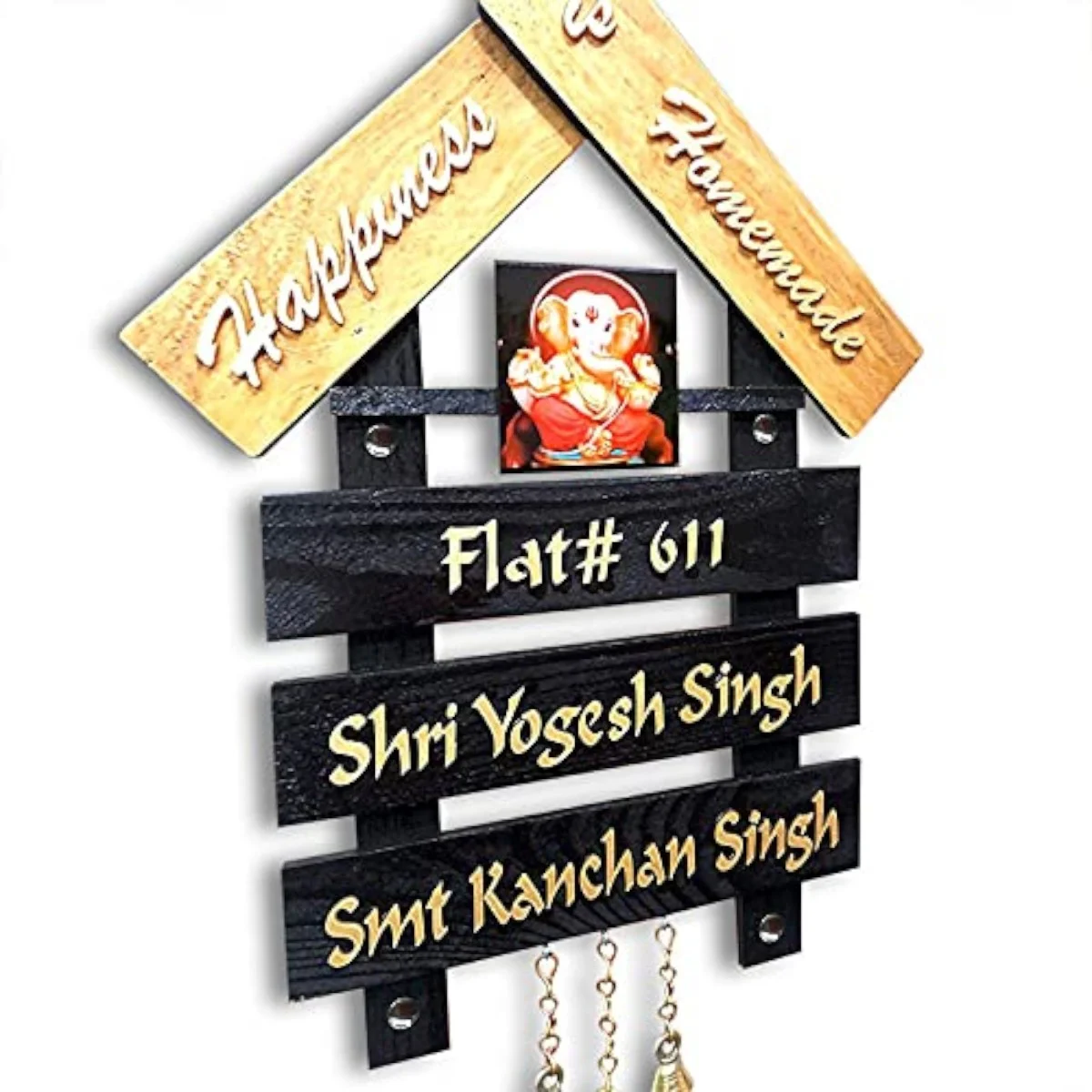 Family Name Plates Handcrafted Pine Wood Customized Family Name Plate Home Decor Showpiece and Gifts by HomeDecorKart and Karigaari India