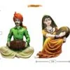 Traditions of Rajasthani : Man Playing Dholak & Lady with Dafli - Image 3