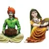 Traditions of Rajasthani : Man Playing Dholak & Lady with Dafli - Image 2