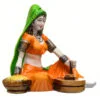 Handcrafted Rajasthani Lady Making Chakki Polyesine Idol Showpiece for Home Decor - Image 3
