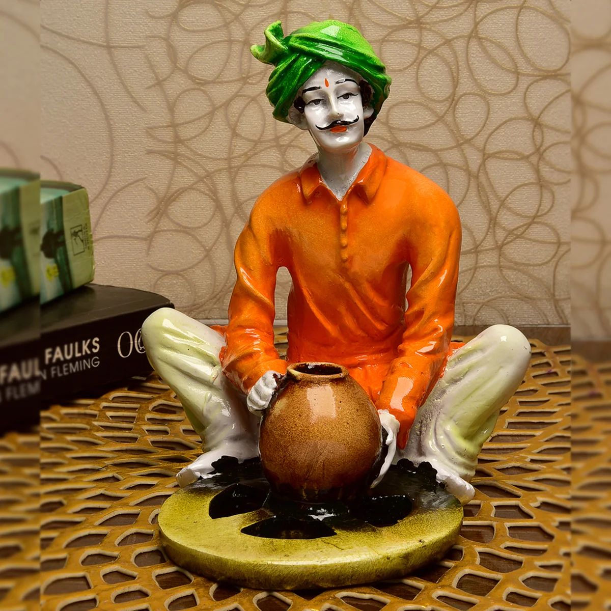 Home Decor Hand Crafted Rajasthani Traditional Showpiece Men Figurine Idol For Home Decoration Home Decor Showpiece and Gifts by HomeDecorKart and Karigaari India