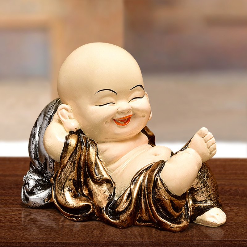 Buddha Idols Handcrafted Ployresin Lord Buddha Sleeping Golden Colour Statue Showpiece Home Decor/Office Decor/Spiritual Gift Home Decor Showpiece and Gifts by HomeDecorKart and Karigaari India