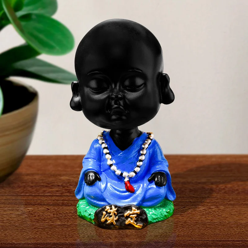 Buddha Idols Handcrafted Ployresin Lord Buddha Statue Dark Blue Sitting, Meditating  Showpiece Home Decor/Office Decor/Spiritual Gift Home Decor Showpiece and Gifts by HomeDecorKart and Karigaari India