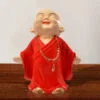 Handcrafted Ployresin  Orange Colour Lord Buddha Standing Statue  Showpiece Home Decor/Office Decor/Spiritual Gift