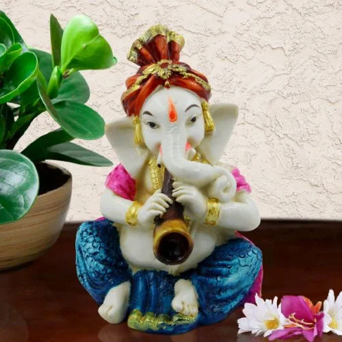 Ganesha Idols Lord Ganesha Playing Shehenai Idol for Home Decor Home Decor Showpiece and Gifts by HomeDecorKart and Karigaari India