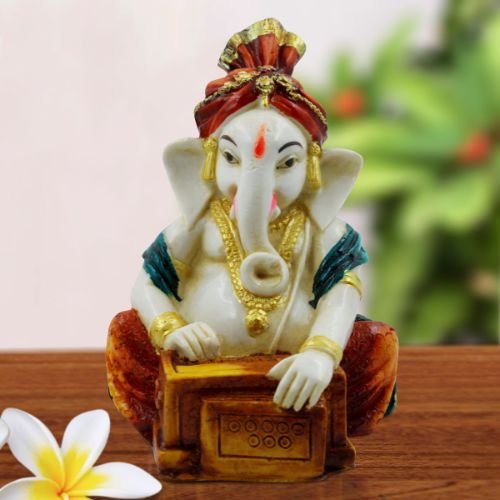 Ganesha Idols Lord Ganesha Playing Old Style Piaono Idol for Home Decor Home Decor Showpiece and Gifts by HomeDecorKart and Karigaari India