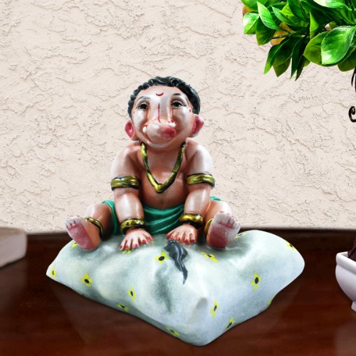 Ganesha Idols Bal Ganesha Sitting Idol Multicolor Best for Home Decor Home Decor Showpiece and Gifts by HomeDecorKart and Karigaari India