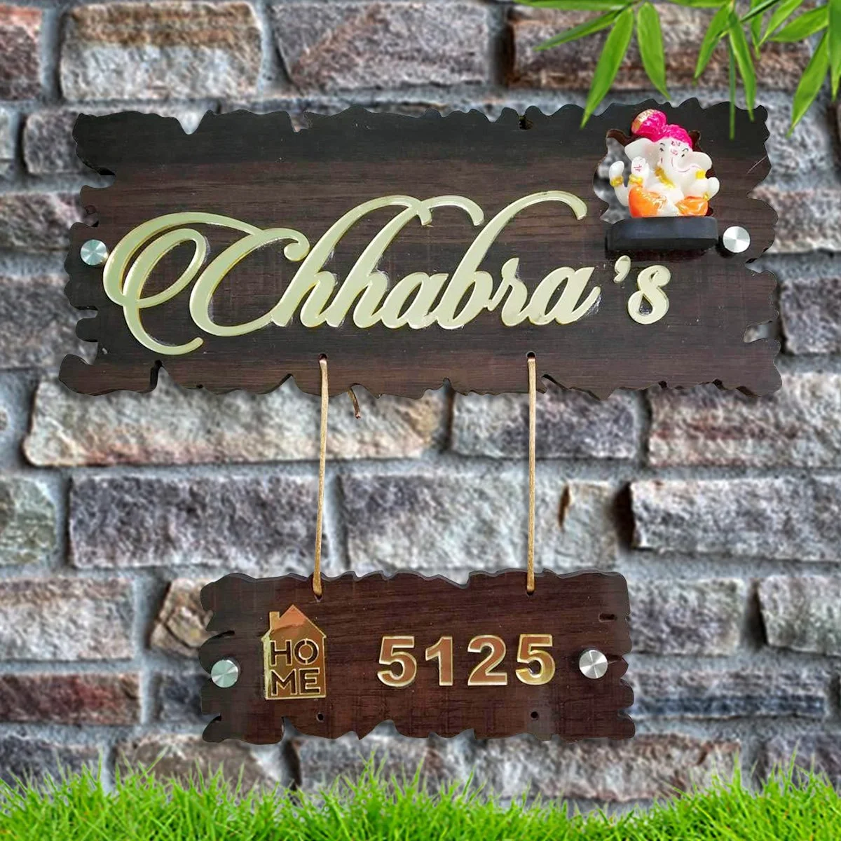 Home Decor Personalized Durable Name Plate for Home Bungalow Outdoor Decor Home Decor Showpiece and Gifts by HomeDecorKart and Karigaari India