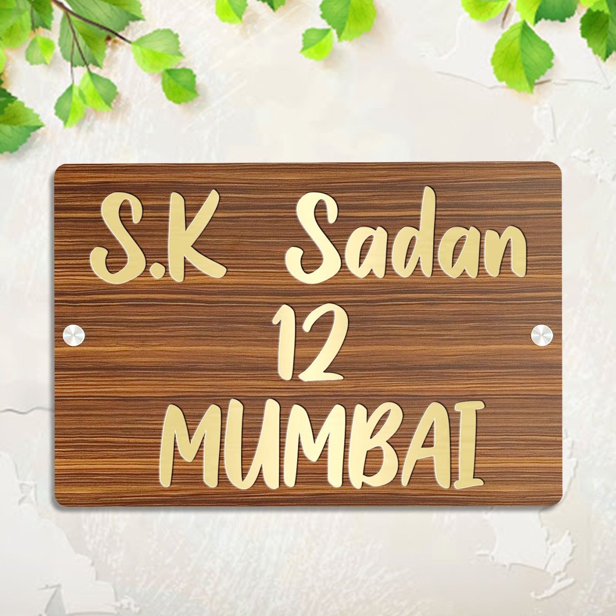 Home Decor Durable Beautiful Name Plate for House Home Customized Design Home Decor Showpiece and Gifts by HomeDecorKart and Karigaari India