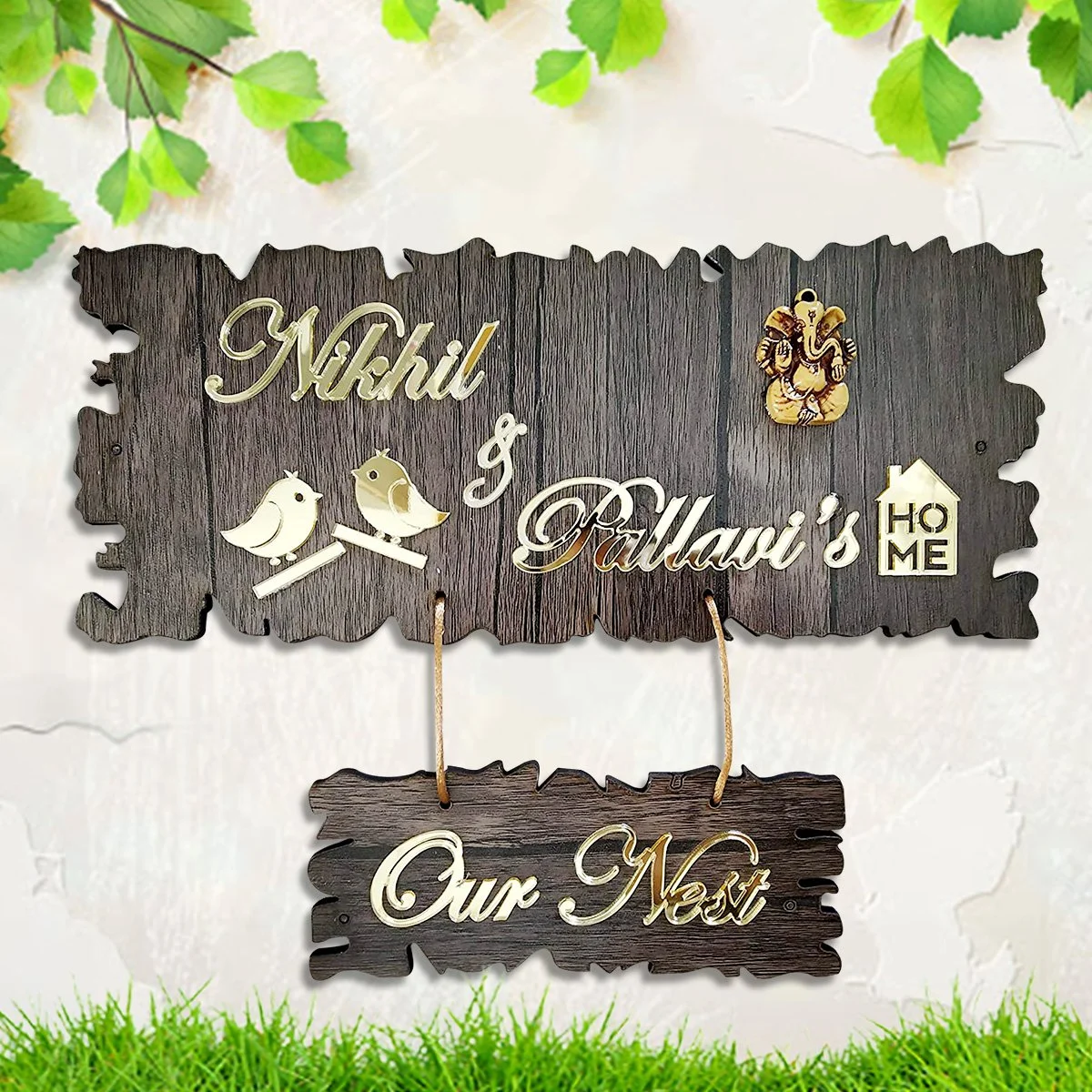 Home Decor Custom Beautiful Name Plate for House Wooden Durable Stylish Decor Home Decor Showpiece and Gifts by HomeDecorKart and Karigaari India