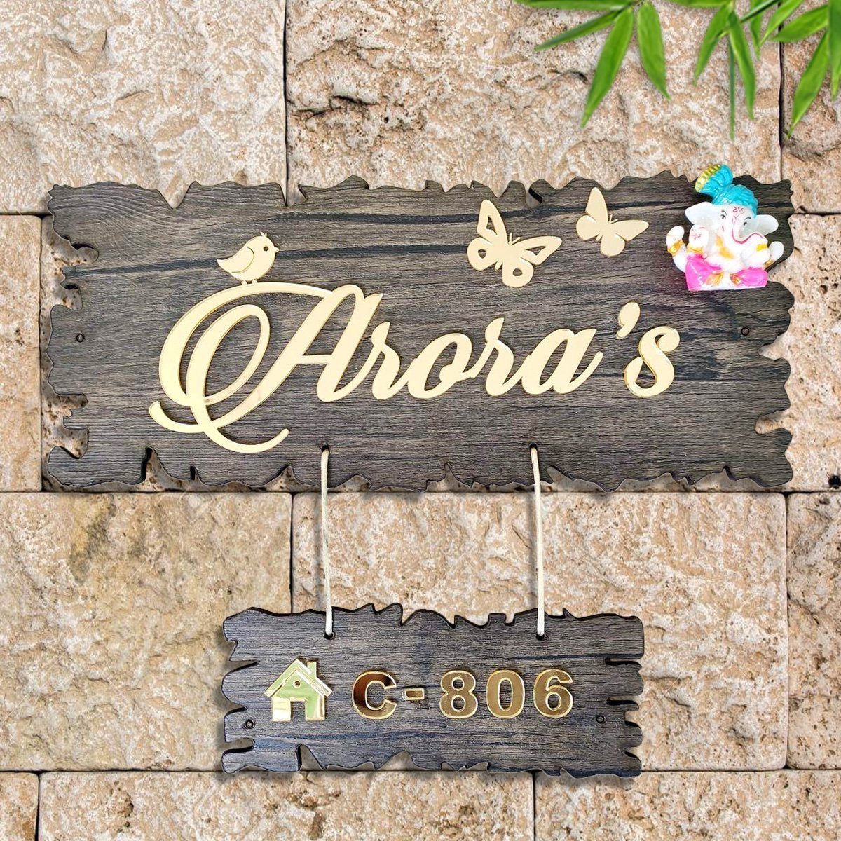 Home Decor Cozy Personalized Stylish Wooden Name Plate for Office Durable Decor Home Decor Showpiece and Gifts by HomeDecorKart and Karigaari India