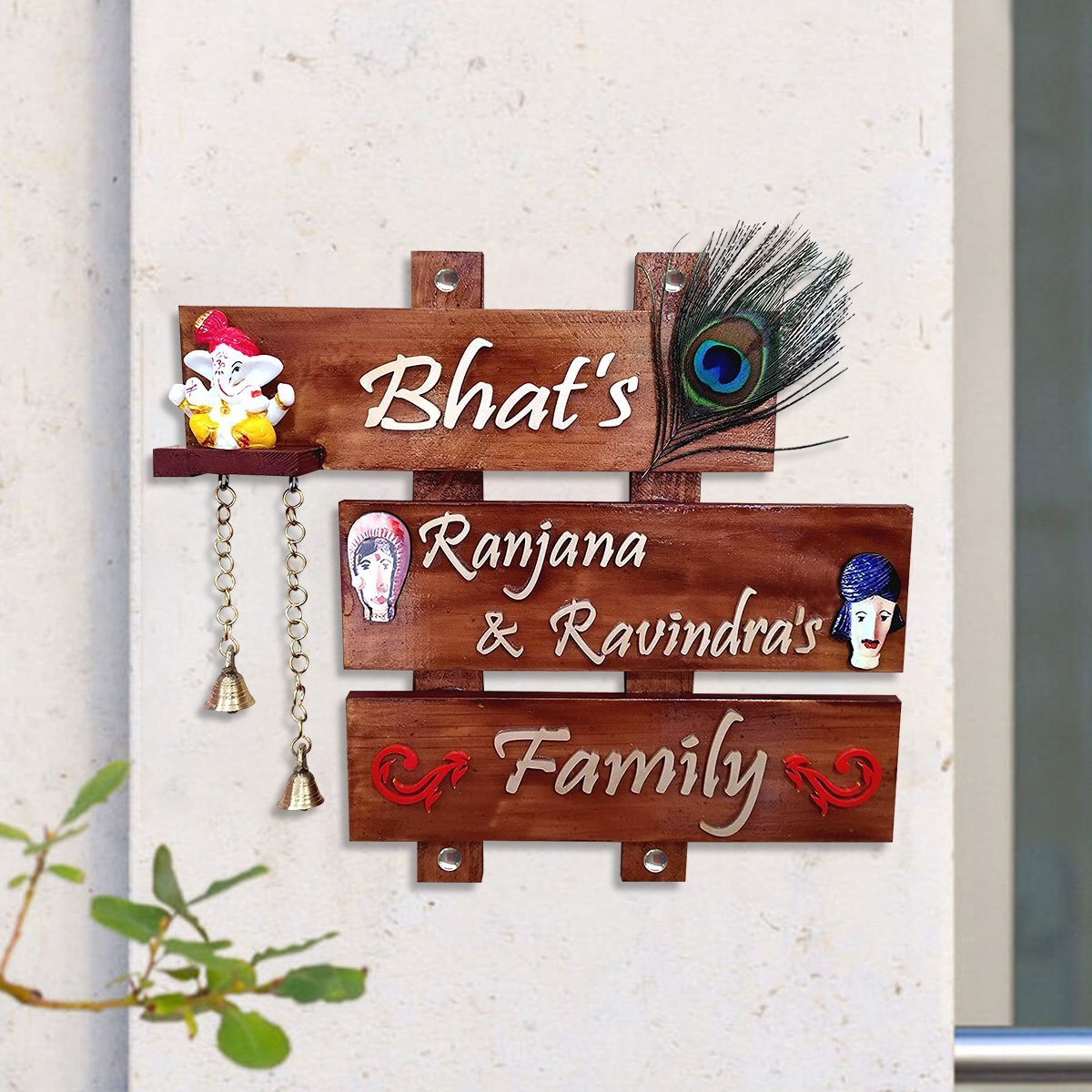 Home Decor Family Style Durable Personalized Name Plate for Office Wooden Stylish Home Home Decor Showpiece and Gifts by HomeDecorKart and Karigaari India