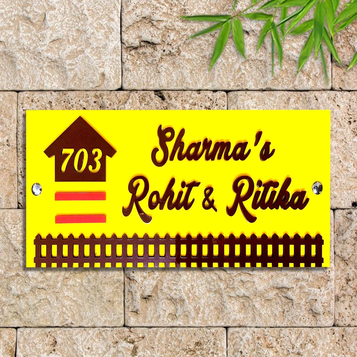 Home Decor Durable Custom Wooden Name Plate for House Stylish Personalized Home Decor Showpiece and Gifts by HomeDecorKart and Karigaari India