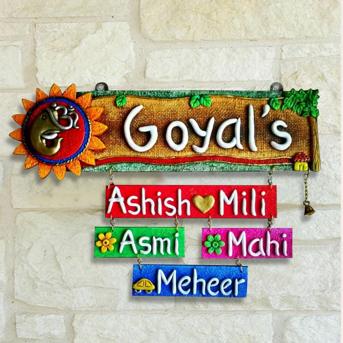 Home Decor Stylish Family  Custom Wooden Name Plate for House Durable Home Decor Home Decor Showpiece and Gifts by HomeDecorKart and Karigaari India