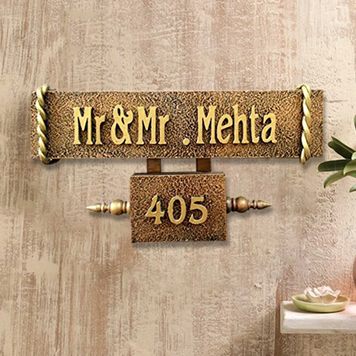 Home Decor Handmade Beautiful Sturdy Wooden Name Plate for Home Personalized Custom Home Decor Showpiece and Gifts by HomeDecorKart and Karigaari India