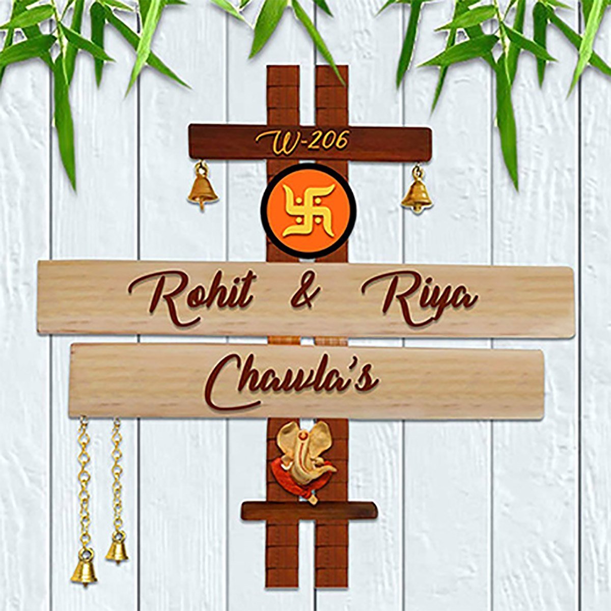 Home Decor Personalized Custom Wooden Name Plate for House Sturdy Beautiful Home Decor Showpiece and Gifts by HomeDecorKart and Karigaari India