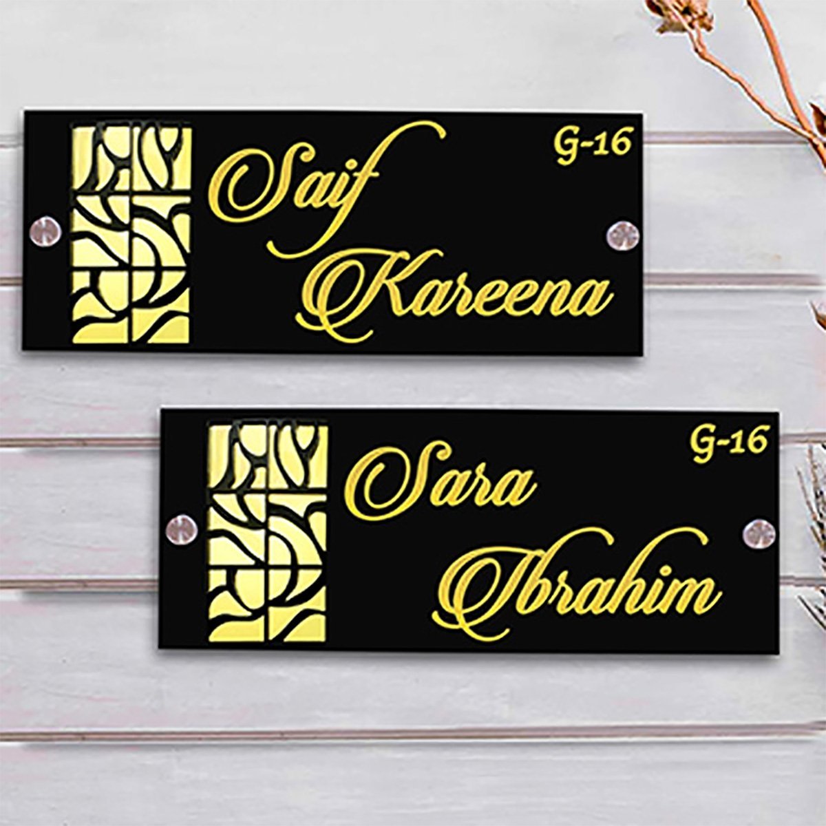 Home Decor Beautiful Sturdy Acrylic Name Plate for House Personalized Custom Decor Home Decor Showpiece and Gifts by HomeDecorKart and Karigaari India