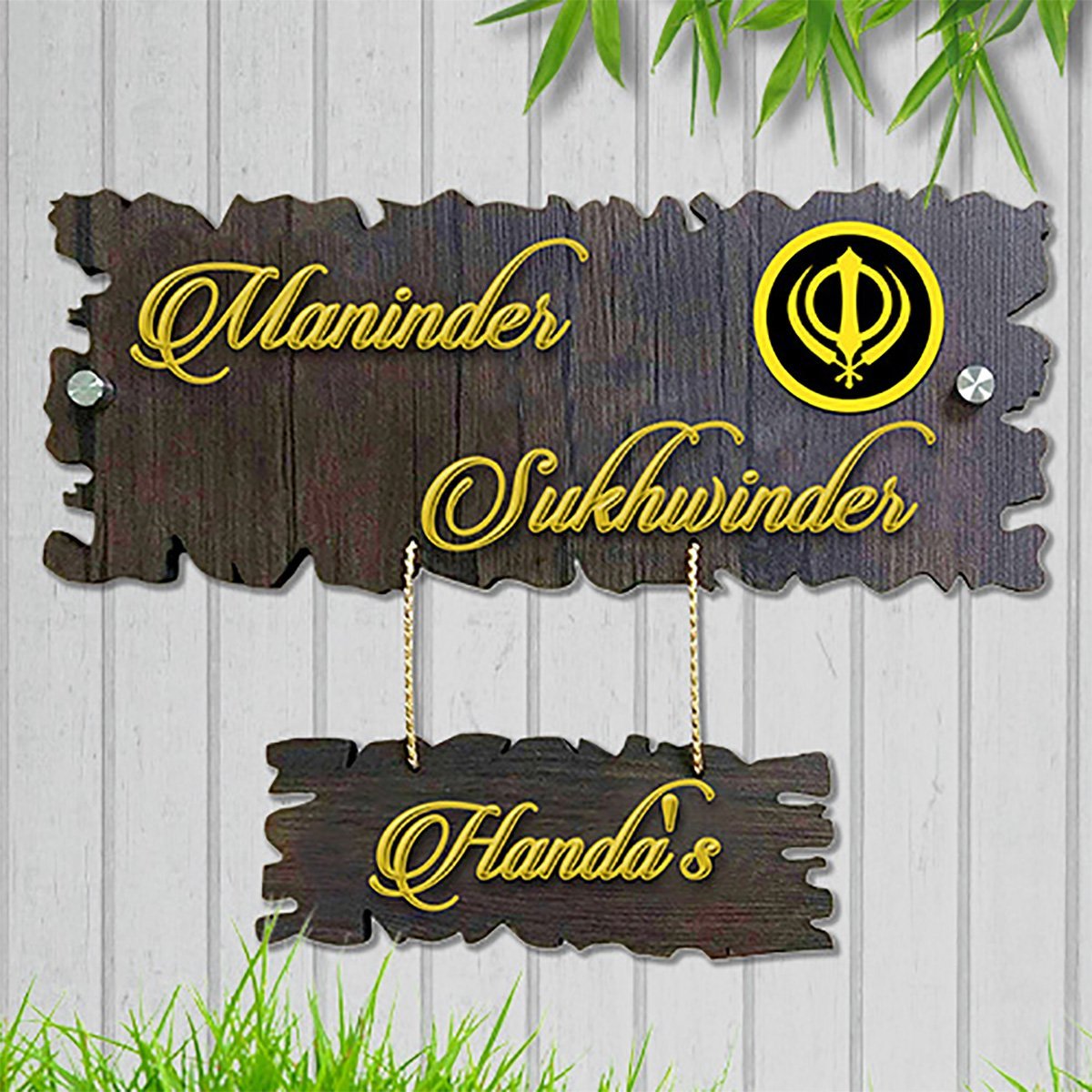 Home Decor Stylish Sturdy Wooden Name Plate for House Personalized Custom Durable Home Decor Showpiece and Gifts by HomeDecorKart and Karigaari India