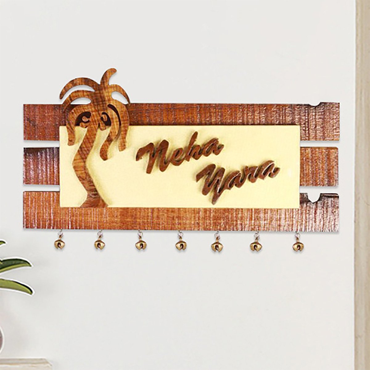 Home Decor Sturdy Durable Wooden Name Plate for House Personalized Stylish Home Decor Showpiece and Gifts by HomeDecorKart and Karigaari India