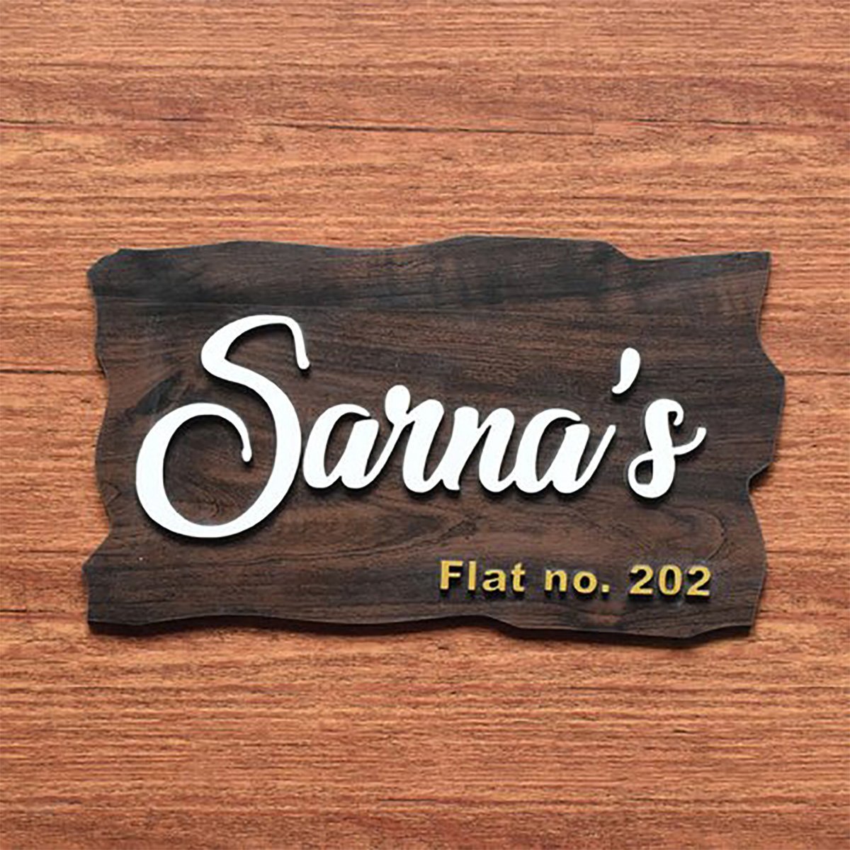 Home Decor Personalized Stylish Wooden Name Plate for House Custom Beautiful Home Decor Showpiece and Gifts by HomeDecorKart and Karigaari India