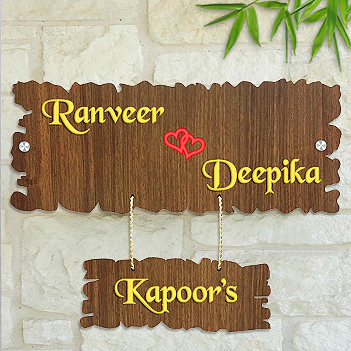 Home Decor Custom Beautiful Wooden Name Plate for House Sturdy Durable Decor Home Decor Showpiece and Gifts by HomeDecorKart and Karigaari India