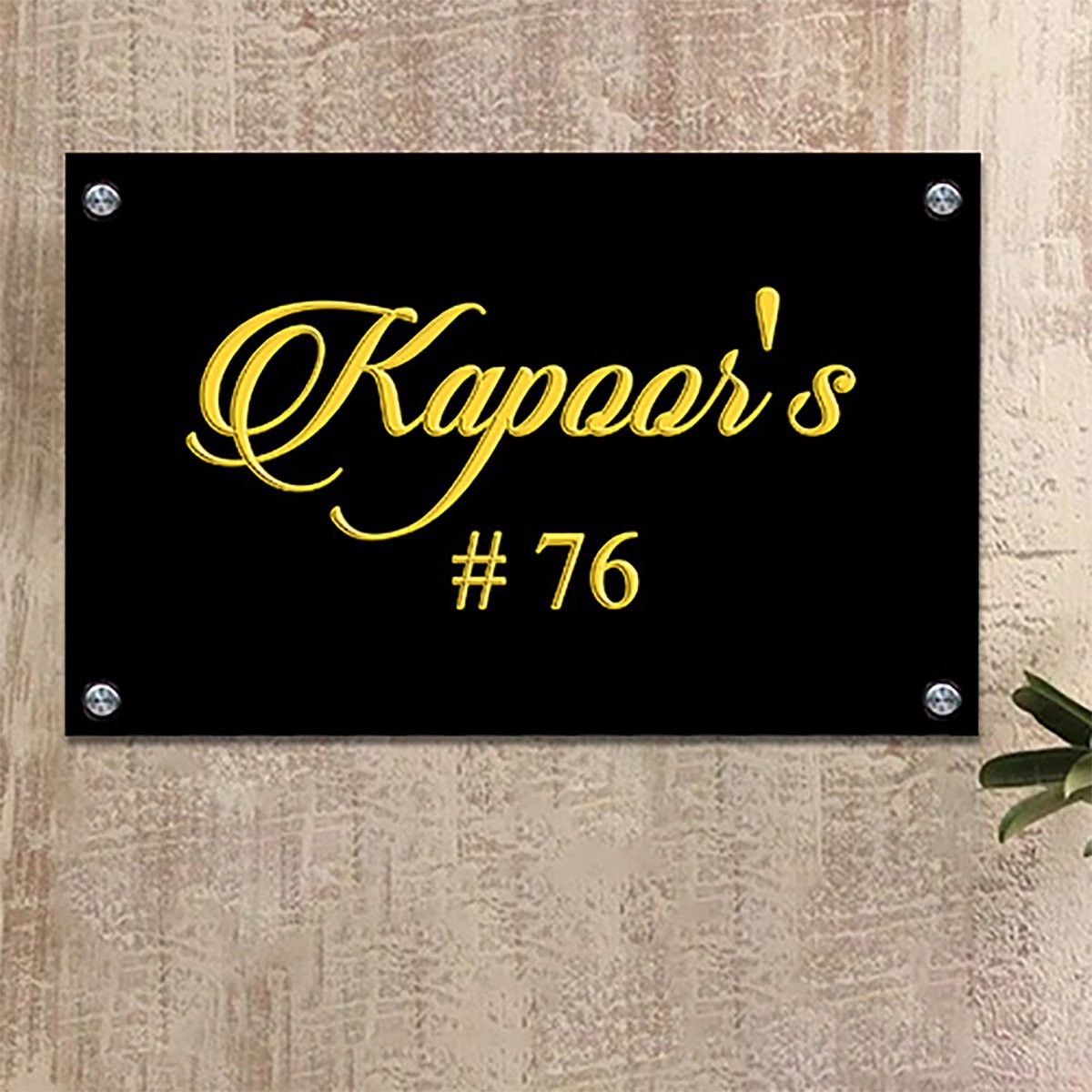 Home Decor Beautiful Sturdy Acrylic Name Plate for House Personalized Durable Decor Home Decor Showpiece and Gifts by HomeDecorKart and Karigaari India