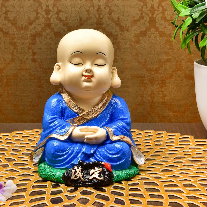 Buddha Idols Handcrafted Ployresin Lord Buddha Dark Blue Meditating Statue  Showpiece Home Decor/Office Decor/Spiritual Gift Home Decor Showpiece and Gifts by HomeDecorKart and Karigaari India