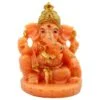 Lord Ganesha Sitting with One Leg Fold Orange Colour Idol for Home Decor - Image 2