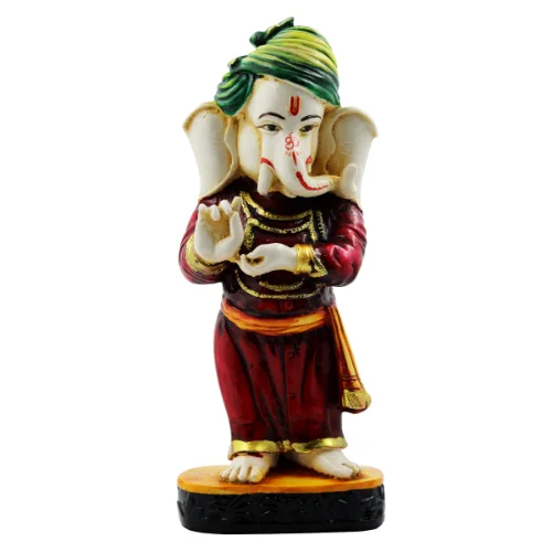 Ganesha Idols Lord Ganesha Standing And Giving Instruction Multicolor Idol for Home Decor Home Decor Showpiece and Gifts by HomeDecorKart and Karigaari India