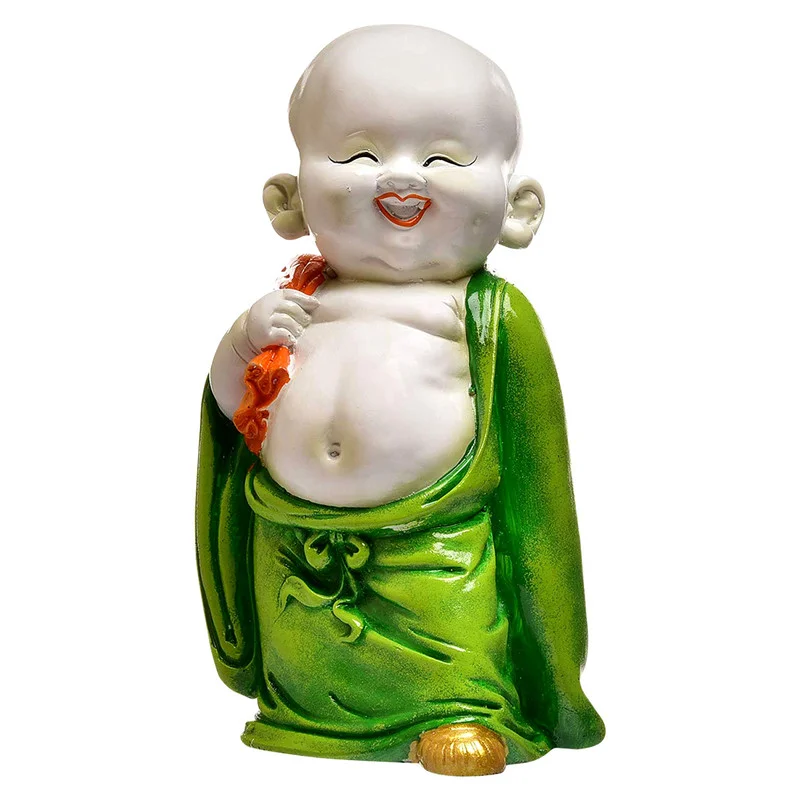 Buddha Idols Handcrafted Ployresin Lord Buddha Multicolour Laughing And Standing Statue Showpiece Home Decor/Office Decor/Spiritual Gift Home Decor Showpiece and Gifts by HomeDecorKart and Karigaari India