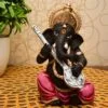 Unique Little Lord Ganesha Playing Guitar Idol Black Color Best Item for Home Decor - Image 2