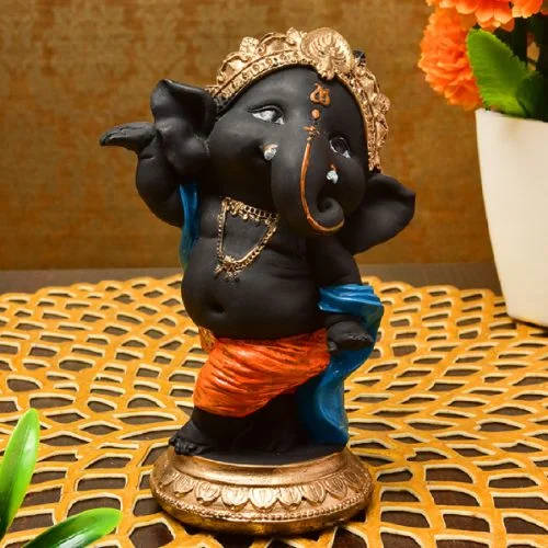 Ganesha Idols Unique Little Lord Ganesha Standing Idol Black Color Best Item for Home Decor Home Decor Showpiece and Gifts by HomeDecorKart and Karigaari India