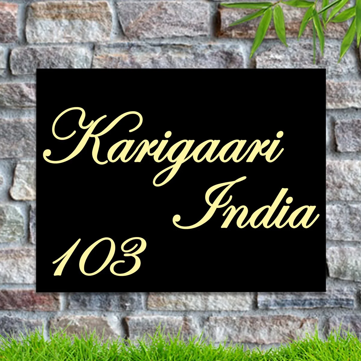 Home Decor Durable Name Plate Made of Wood for Office Outdoor Home Decor (Water Proof) Home Decor Showpiece and Gifts by HomeDecorKart and Karigaari India