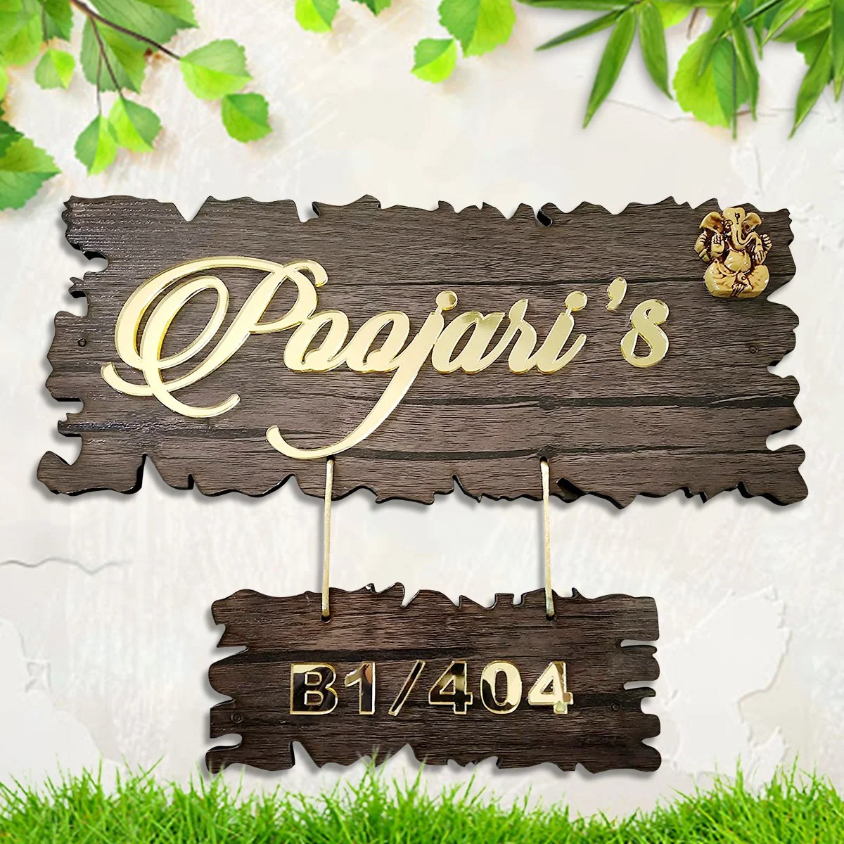 Home Decor Beautiful Wooden Name Plate for House Customized Durable Decor (Acrylic Letters) Home Decor Showpiece and Gifts by HomeDecorKart and Karigaari India