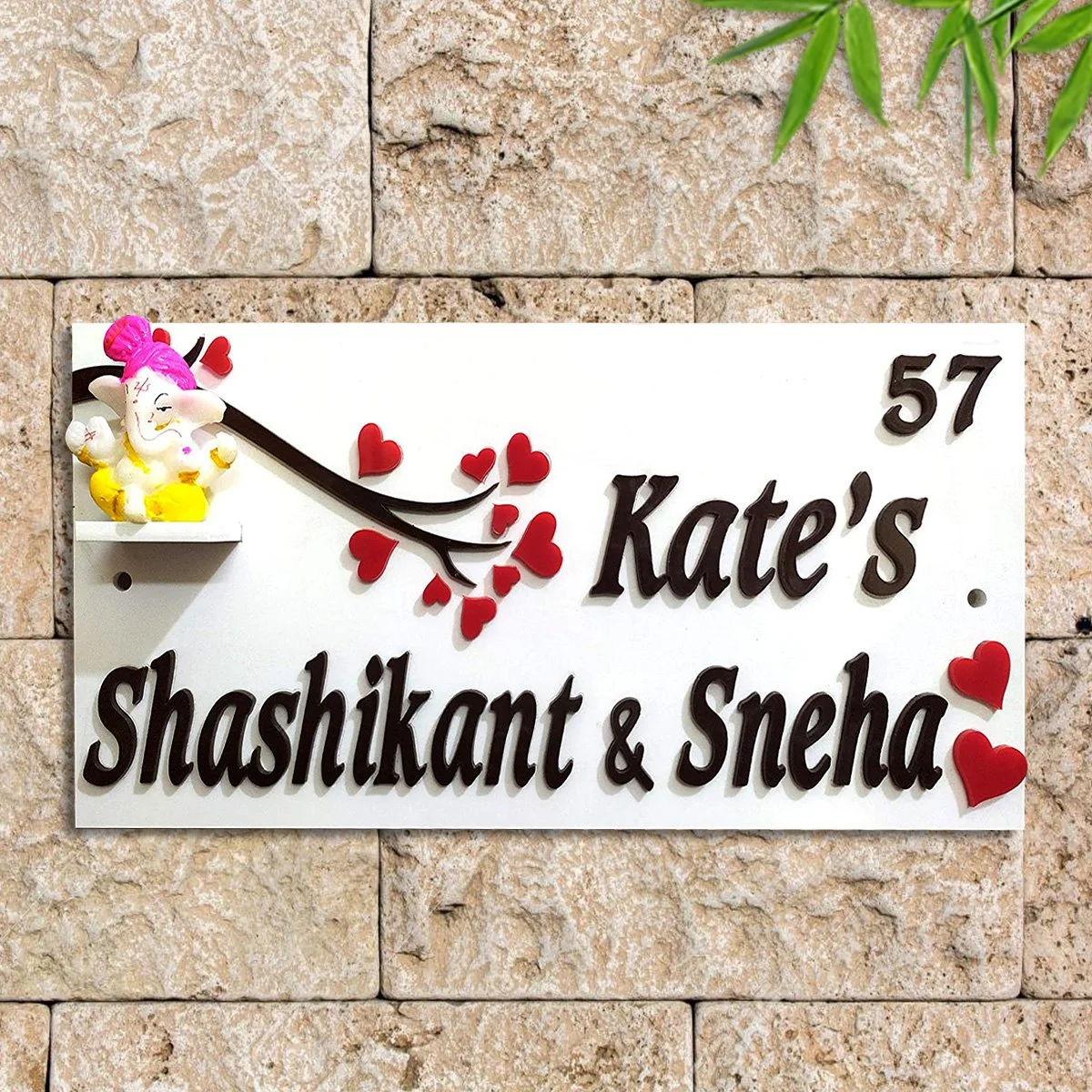 Home Decor Wooden Beautiful Personalized Wooden Name Plate for Home Sturdy Durable Home Decor Showpiece and Gifts by HomeDecorKart and Karigaari India