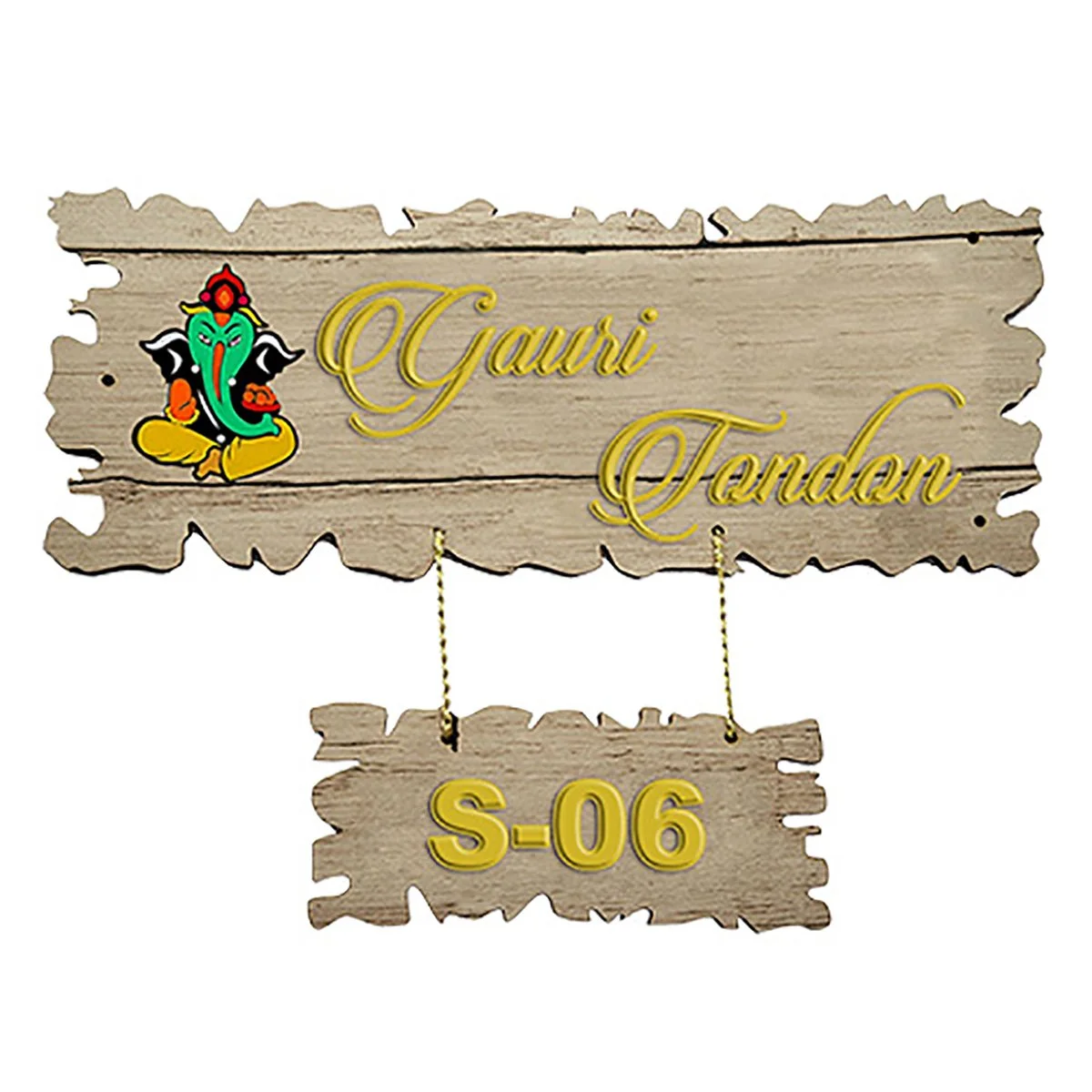 Home Decor Beautiful Durable Wooden Name Plate for House Sturdy Stylish Decor Home Decor Showpiece and Gifts by HomeDecorKart and Karigaari India