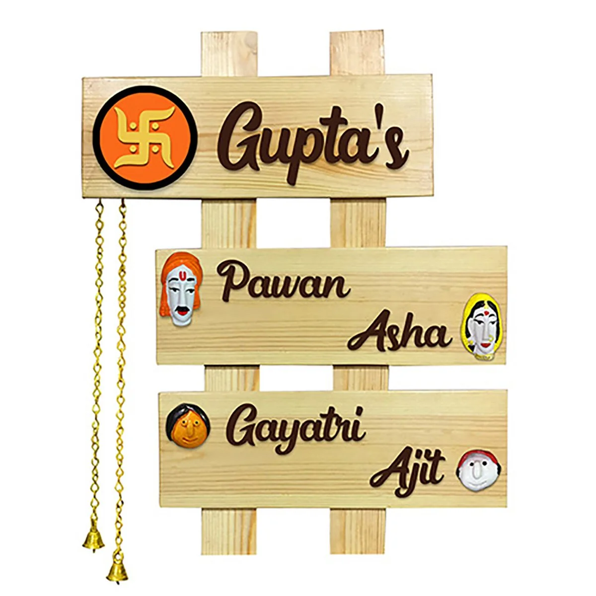 Home Decor Personalized Custom Wooden Name Plate for House Durable Beautiful Home Decor Showpiece and Gifts by HomeDecorKart and Karigaari India